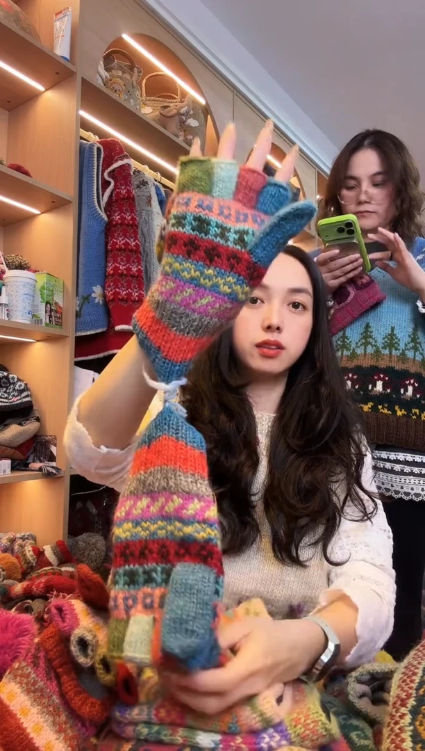 纯棉要*管五指手套A712