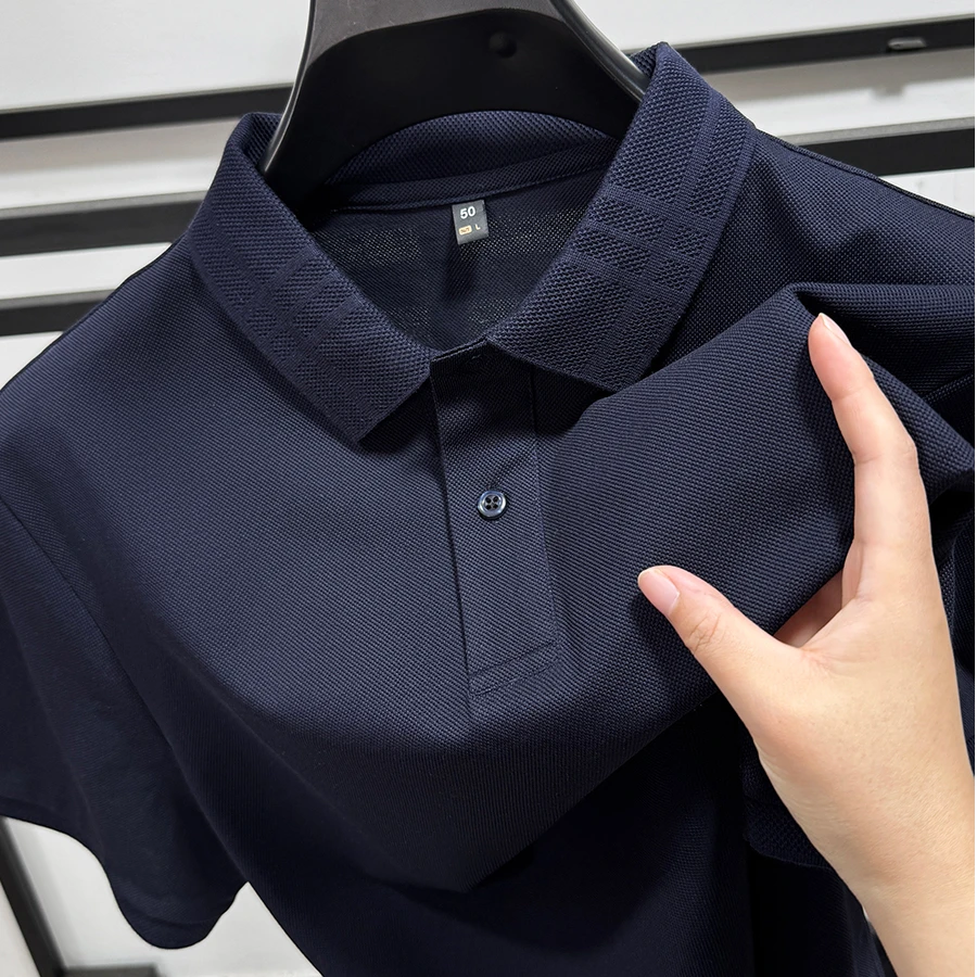 Zero Degree North轻奢丝光棉短袖polo衫男士夏季翻领纯色休闲T恤