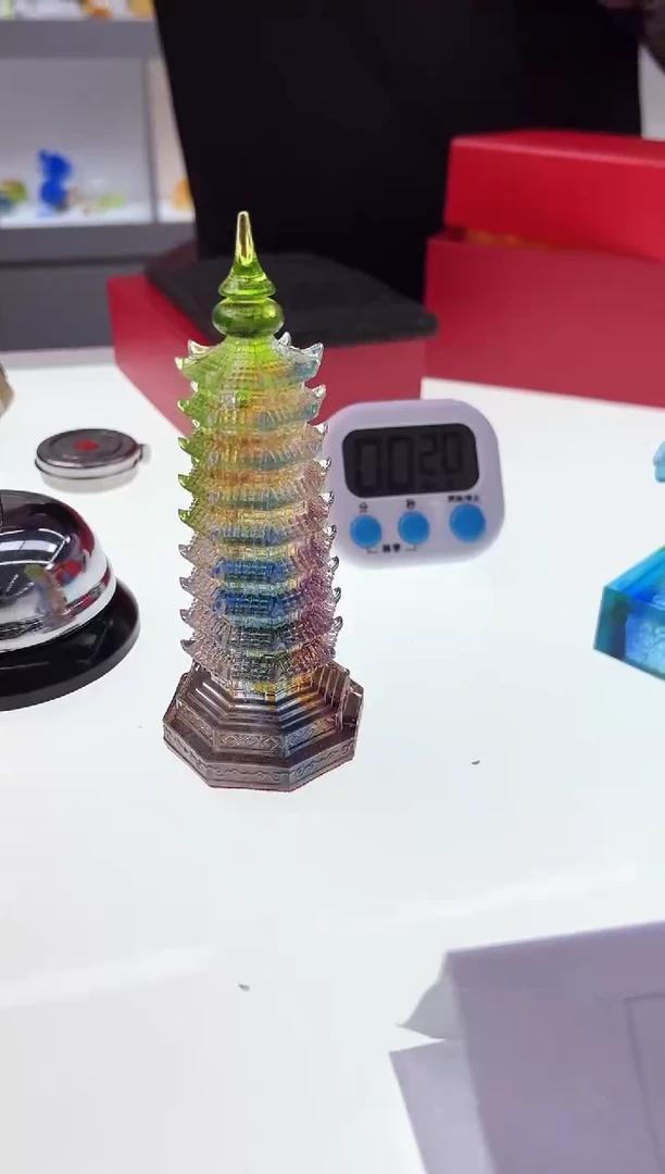 【闪购商品】泥塑古法琉璃5号文昌塔摆件