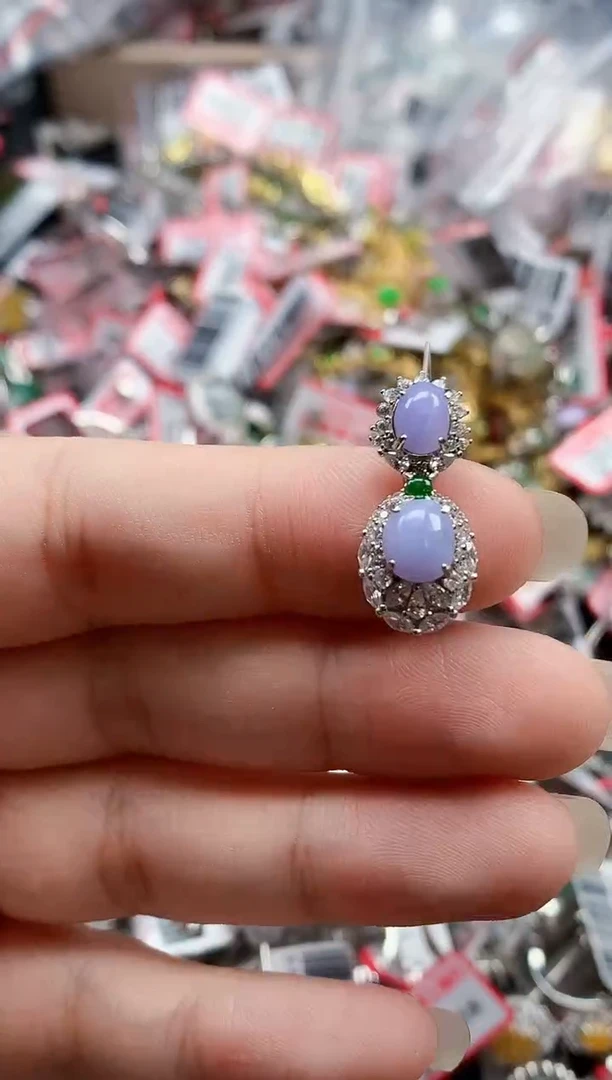 银S925镶嵌戒指翡翠天然A货缅甸翡翠