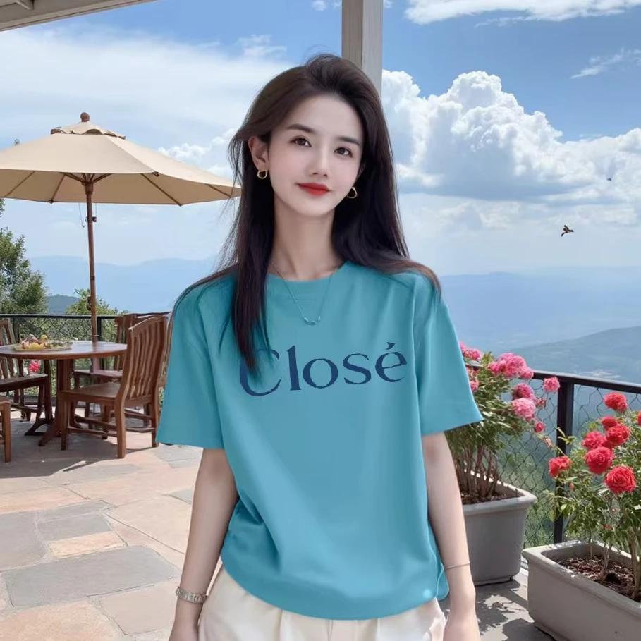 【法式字母】纯棉气质时尚休闲百搭短袖T恤显瘦圆领小众ins夏季