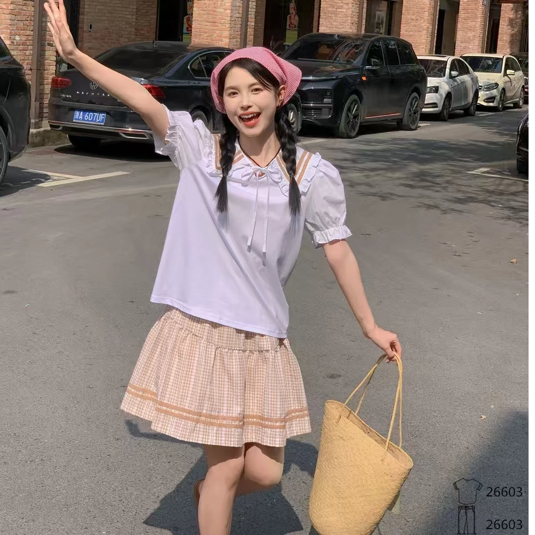 26603高端专享夏款天花板裙子套装卡其（B）