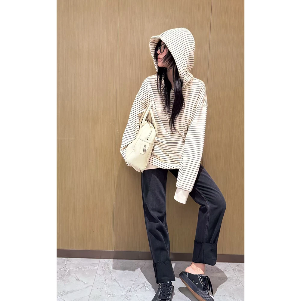LA CALLA条纹连帽卫衣YZ-AM6695
