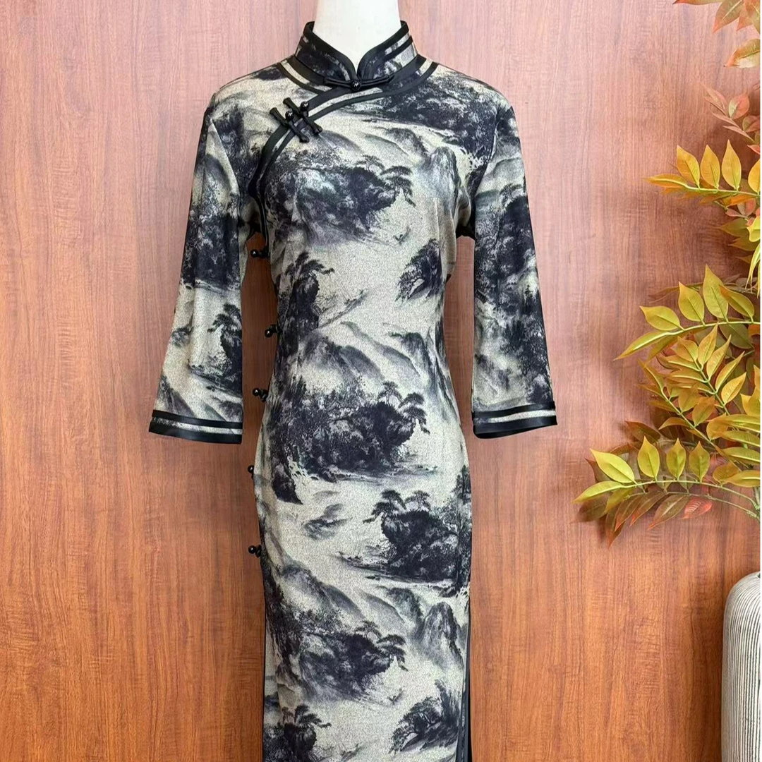 【醉山河】2024年冬季季新款复古百搭优雅大方旗袍