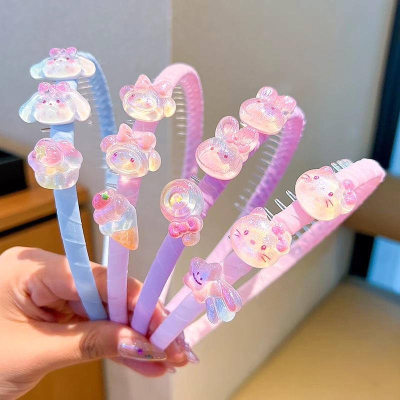 儿童小女孩可爱卡通碎发神器发箍带齿洗脸头箍发饰不伤发防滑发卡