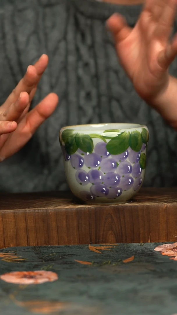 杯釉下彩手工手绘同款陶器