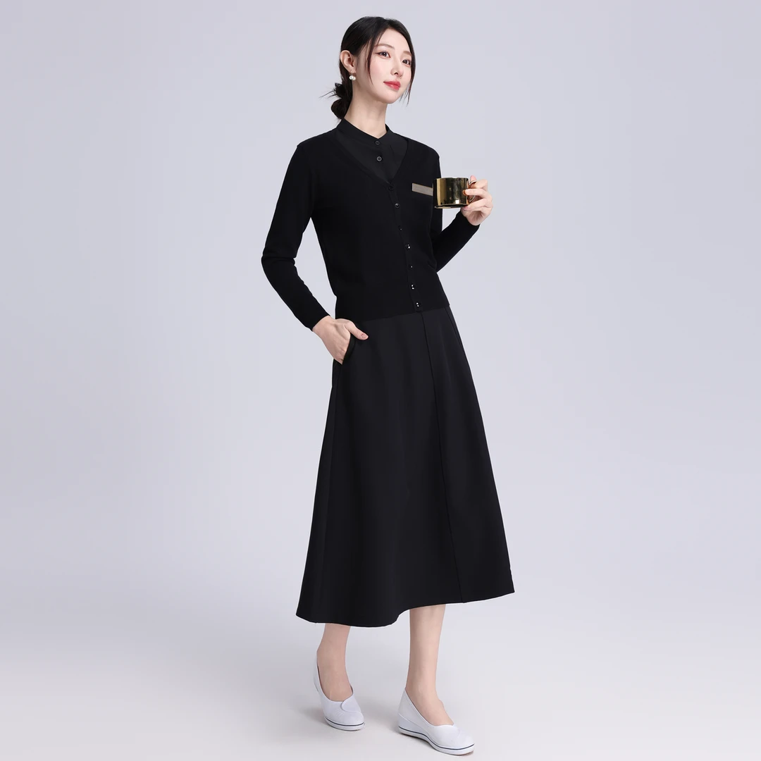 美容师工作服女秋冬高端美发美容院皮肤管理医美前台酒店长袖套装