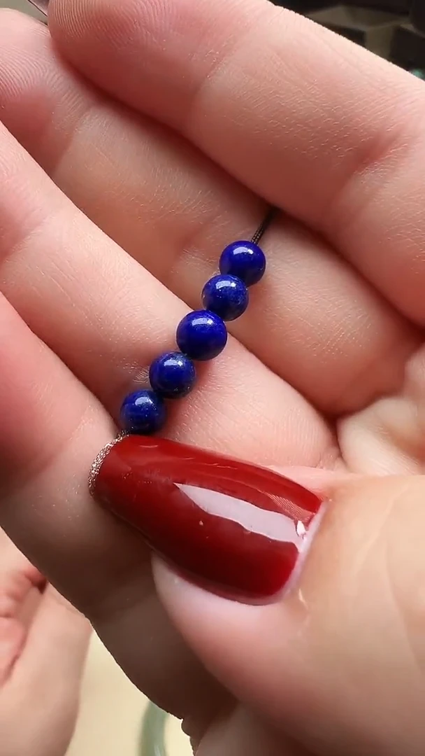 未镶嵌青金石配珠5mm左右青金石圆珠一组