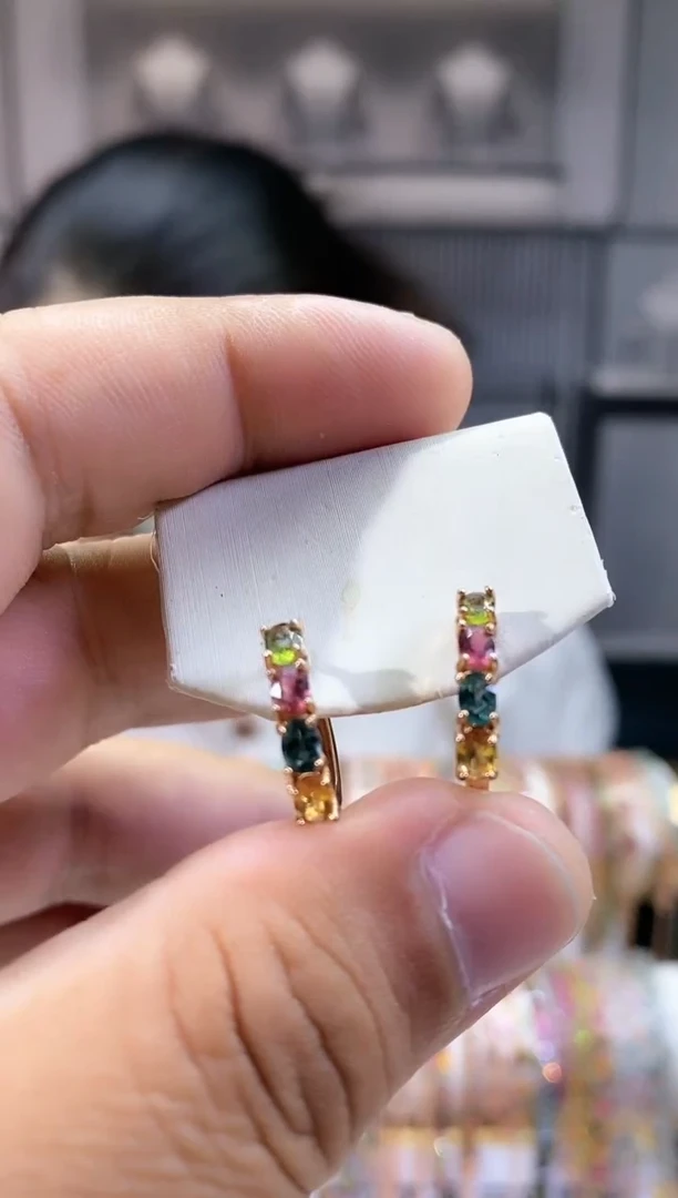 银S925镶嵌耳扣碧玺354354354354354