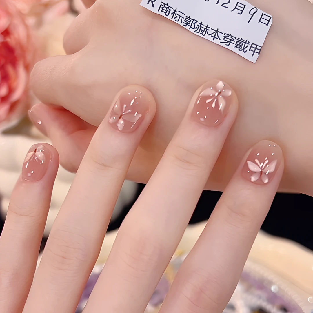 【蝴蝶飞啊飞我追】JY纯纯子专属~高级纯手工气质款光疗美甲猫眼