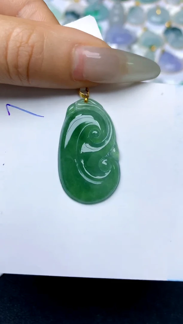 【闪购商品】翡翠颈饰18K金镶嵌7天然A货翡翠