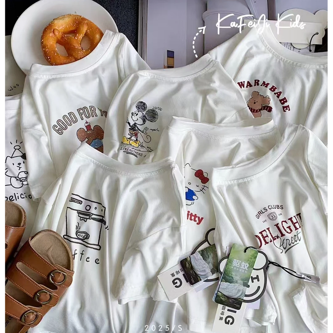 T恤吸湿百搭卡通男女童夏秋短袖宽松