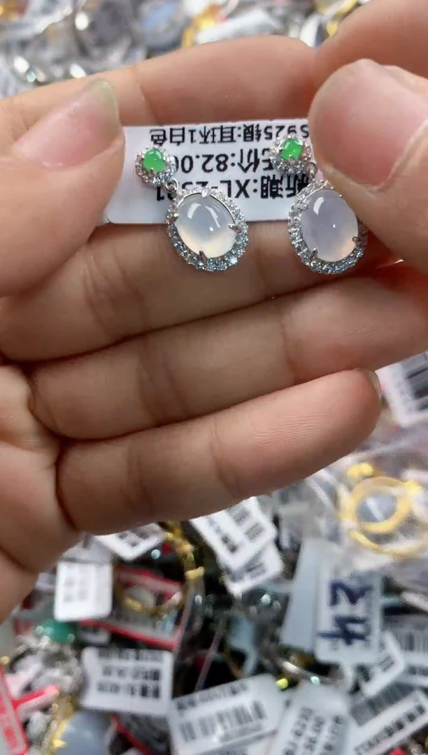 银S925镶嵌戒指翡翠555    9