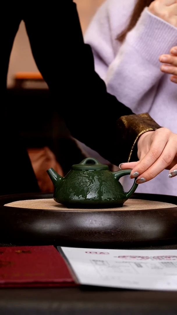 茶壶紫砂HH18 子冶石瓢 老绿泥 260cc