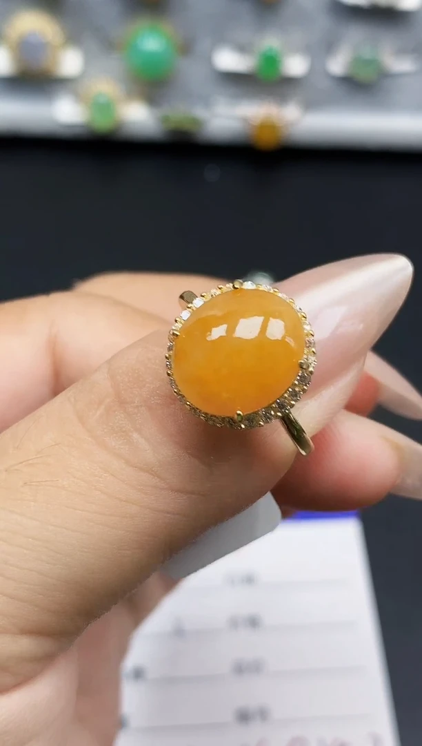 银S925镶嵌戒指翡翠3084