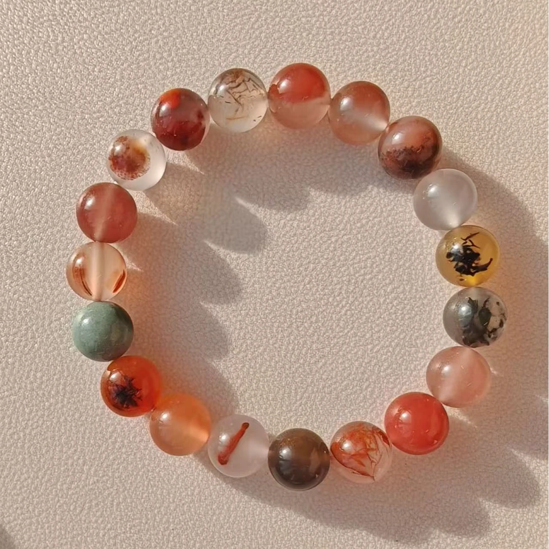 【杰韵】原矿无优化南红稀有多宝圆珠手串约10mm收藏级（一物一拍）