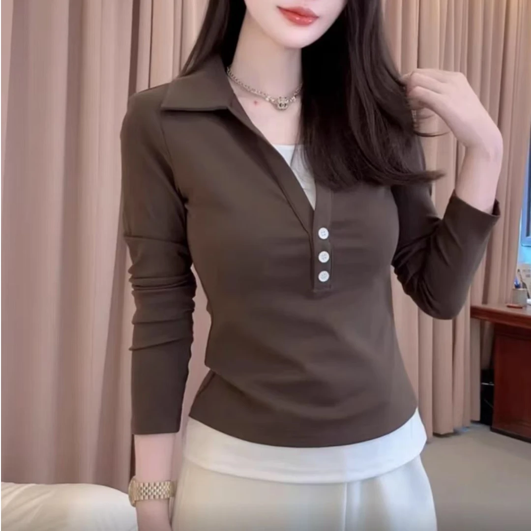 Phm假两件拼接显瘦小衫TG 1238