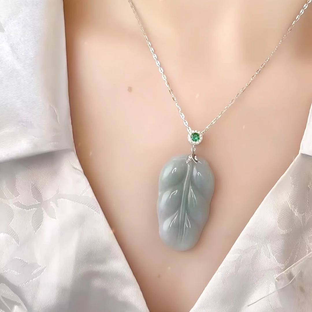 坠链均925银 d294古丽古丽【叶子银项链】轻奢送妈妈叶子项链01665