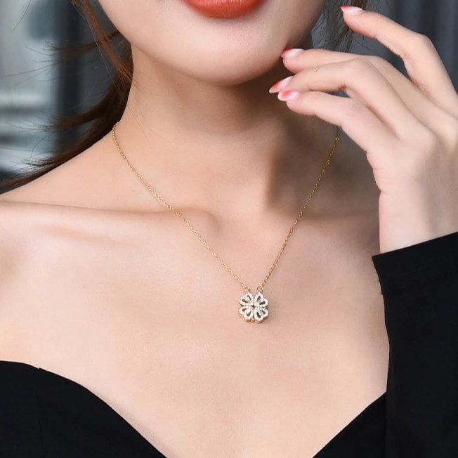 钛钢项链 一款两戴心连心气质欧美配饰简约款个性ins女项链新款