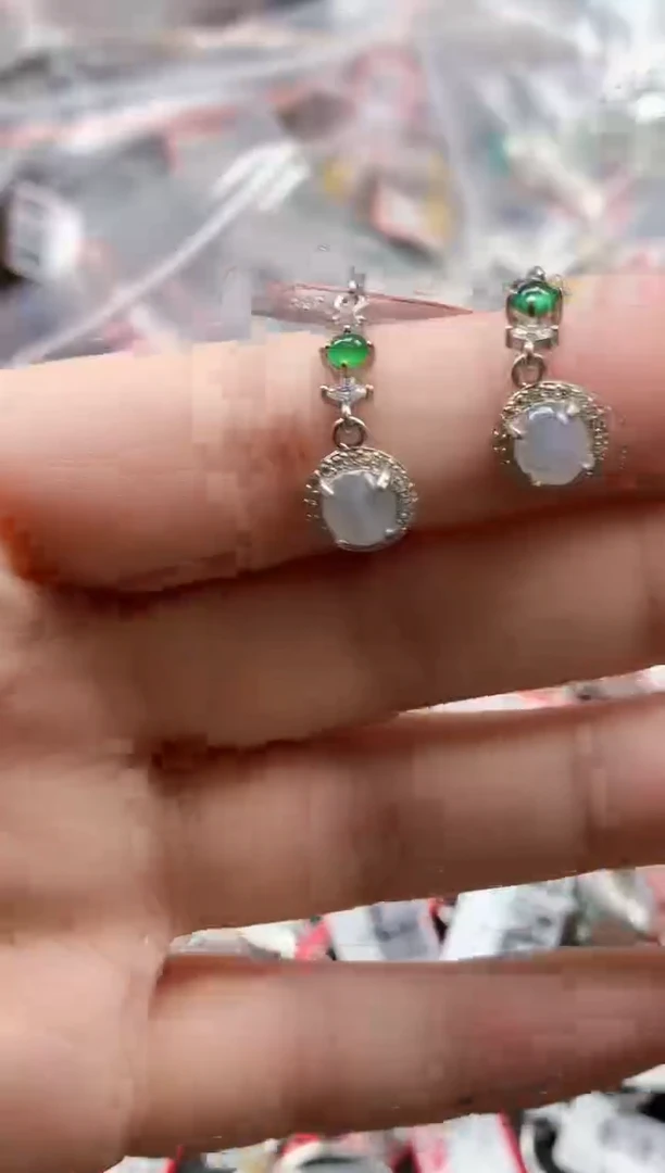 银S925镶嵌戒指翡翠天然A货缅甸翡翠