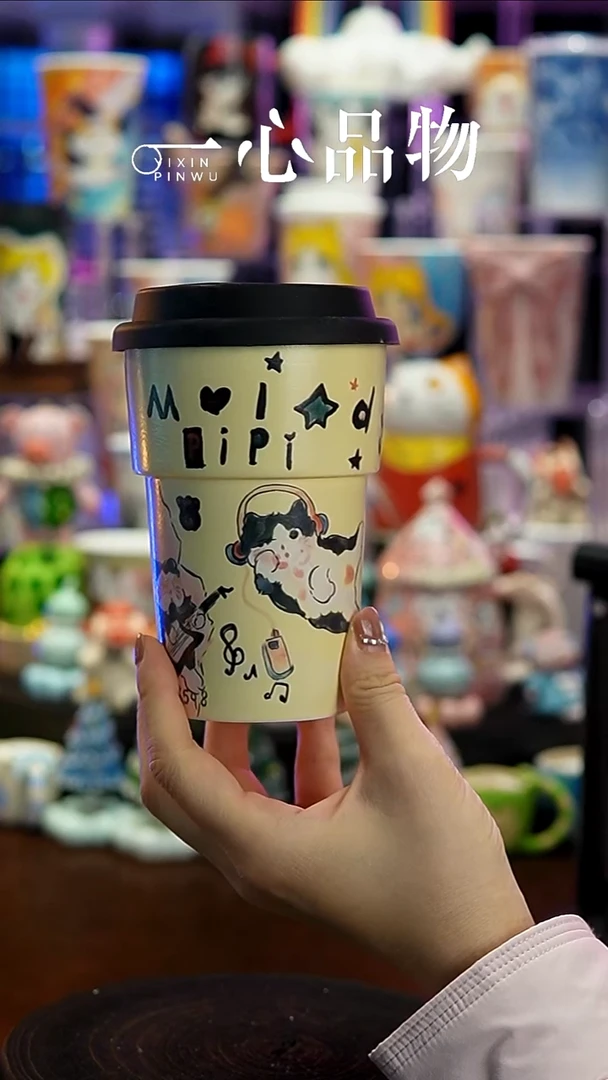 杯子瓷S115景德镇手工手绘杯子摆件