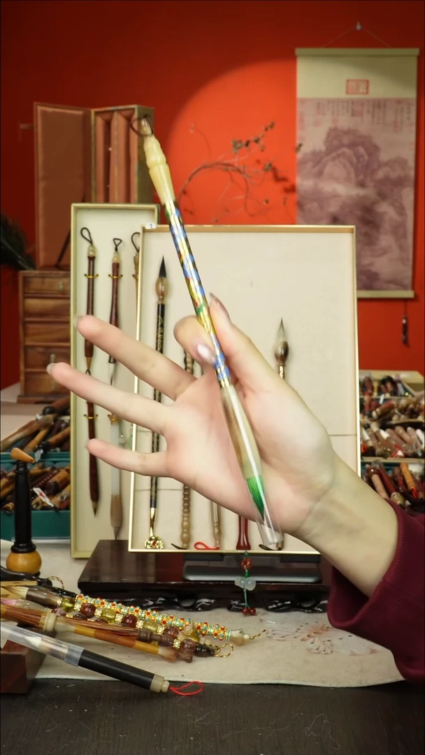 467号闪孤品高货毛笔链接 清水试笔 蘸墨不退