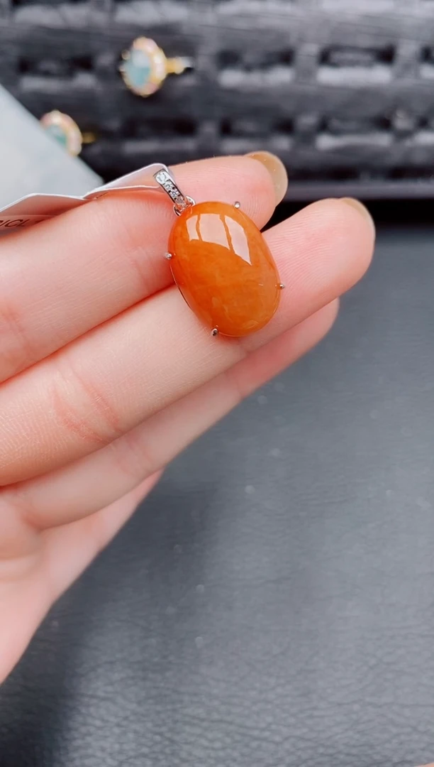 【闪购商品】翡翠颈饰银S925镶嵌天然a货翡翠389