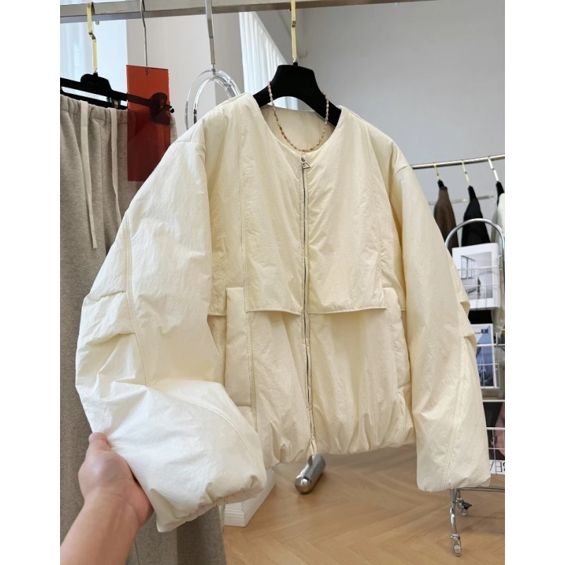 时尚设计感版型超好的巨好看百搭休闲短款外套女秋冬高级棉衣棉服