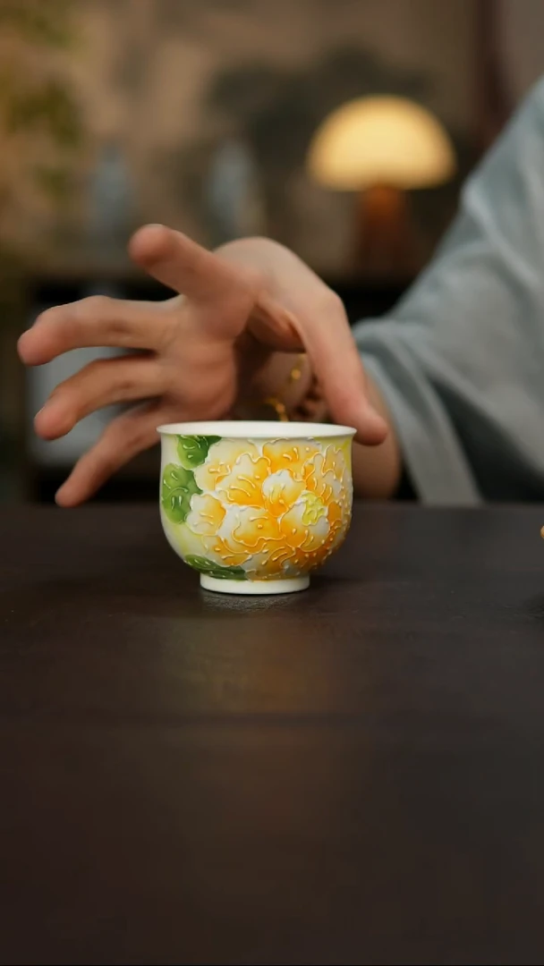 杯景德镇陶瓷杯碗柴烧多人