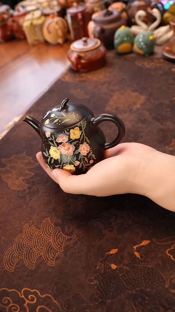 茶壶紫砂繁花葫芦