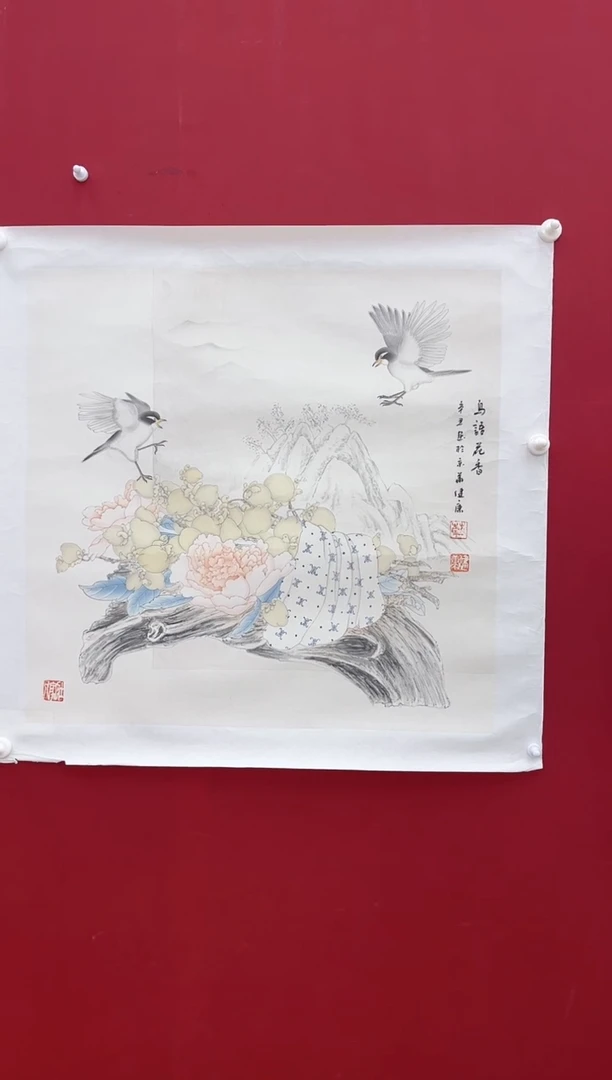 国画蓝健康老师画作
