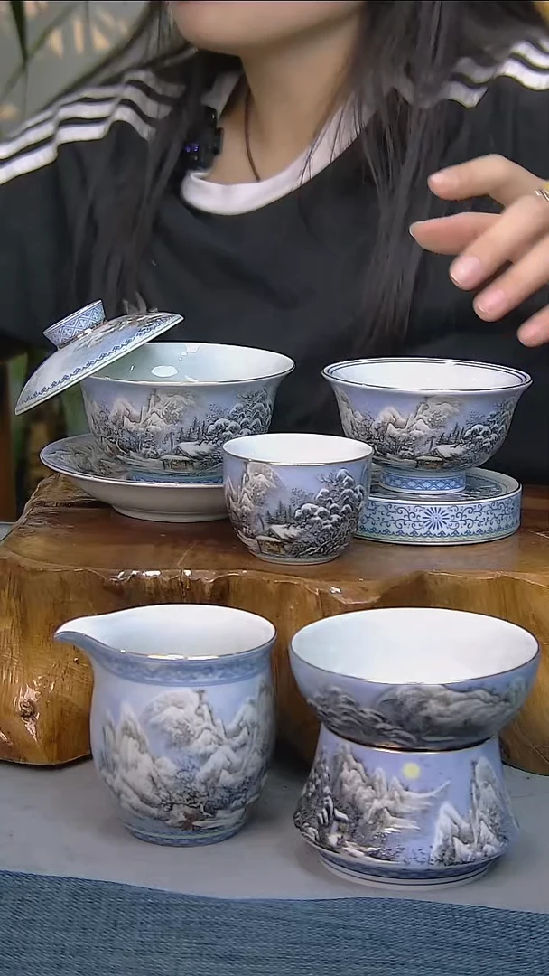 9件套陶瓷茶具家用简装系列