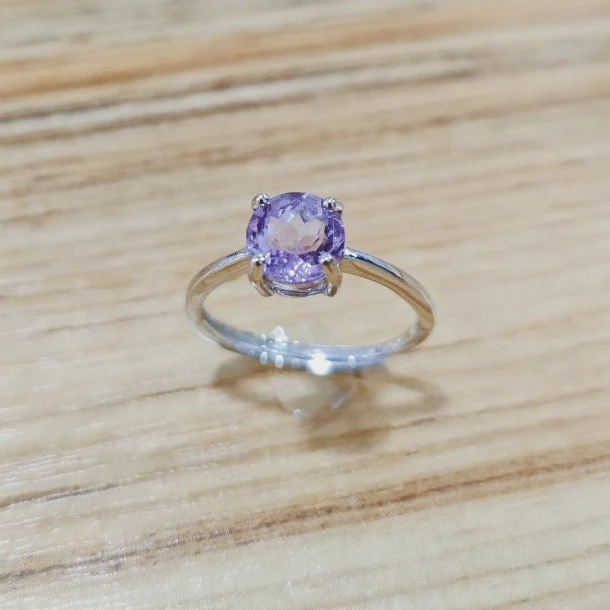 精致满镶紫水晶开口可调节戒指 多样性发一-3105