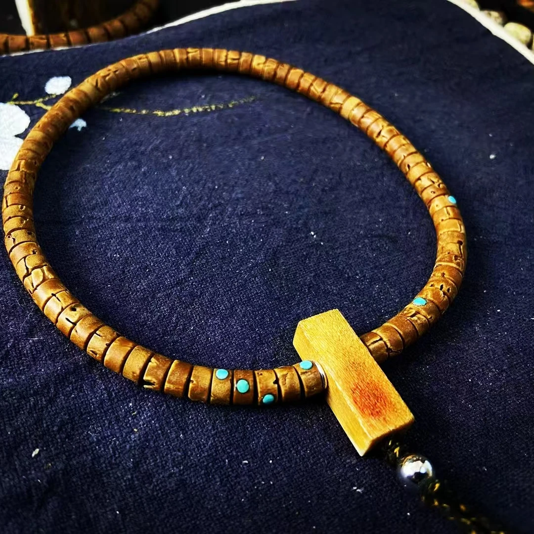 【念文玩手作】桃核药片手持 镶嵌 手工三通 福利款