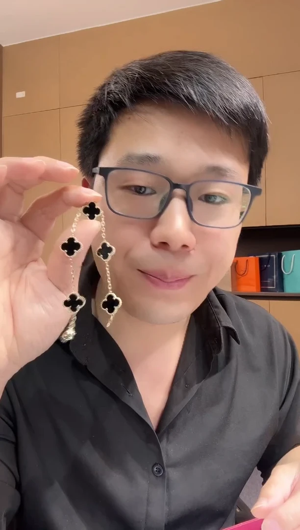 【闪购商品】玛瑙/玉髓手链18K金镶嵌黑色k黄，五花手链GHJ25版
