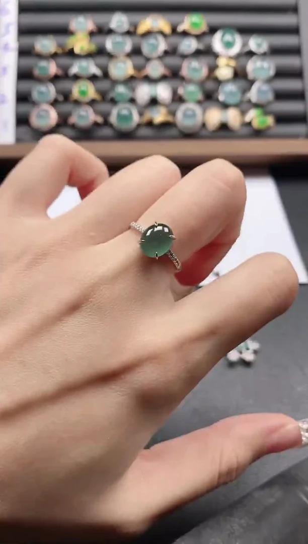 银S925镶嵌戒指翡翠51511