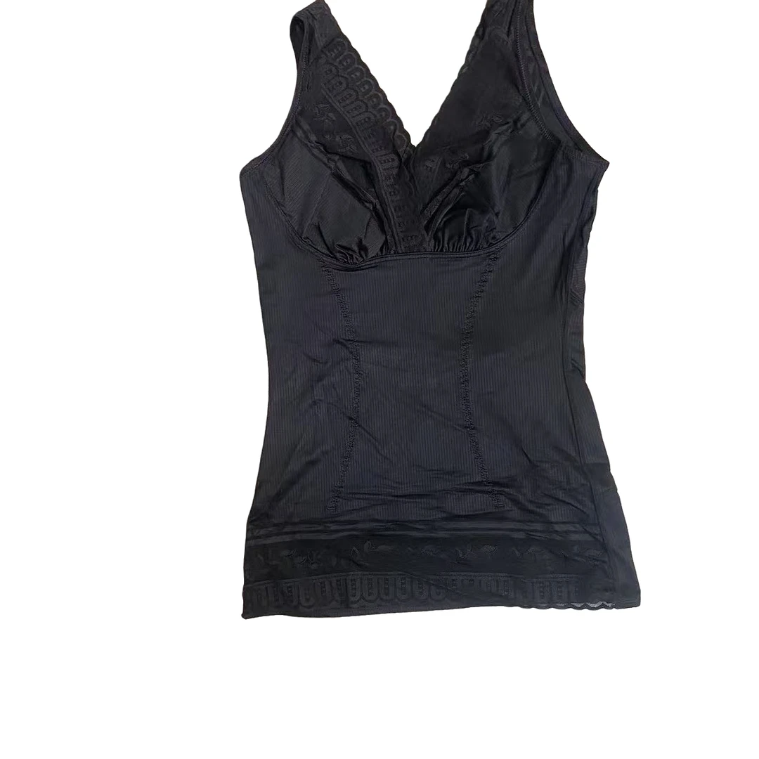 背心黑色强压包胸款薄款塑身