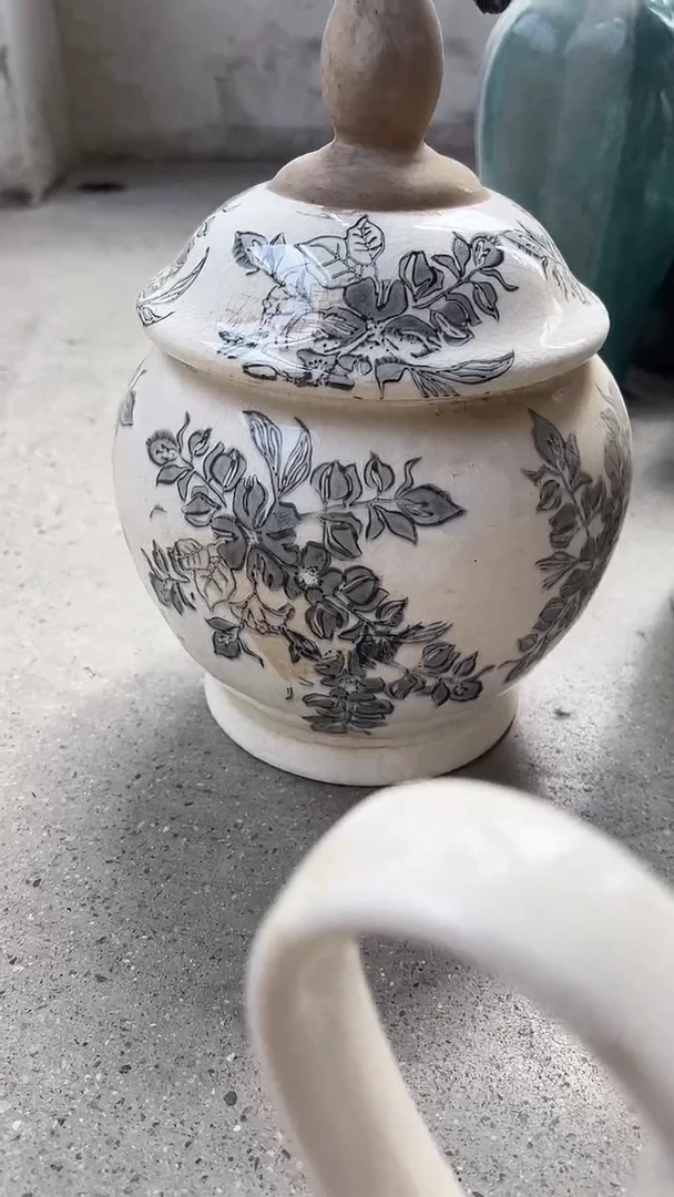 【闪购商品】陶瓷花盆高27.5cm内口11.5cm