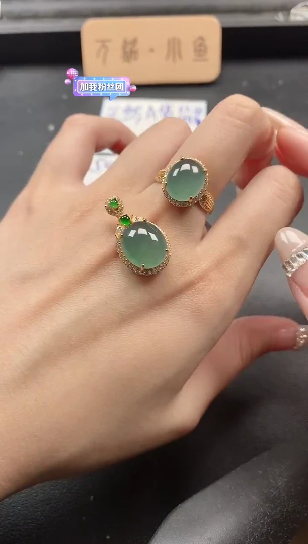 银S925镶嵌戒指翡翠51511