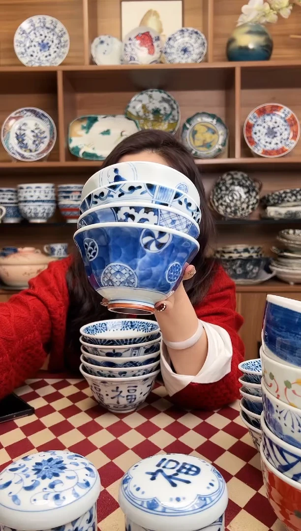 【闪购商品】瓷片浓祥瑞+唐子+宝寿+丸纹 12.5中饭碗