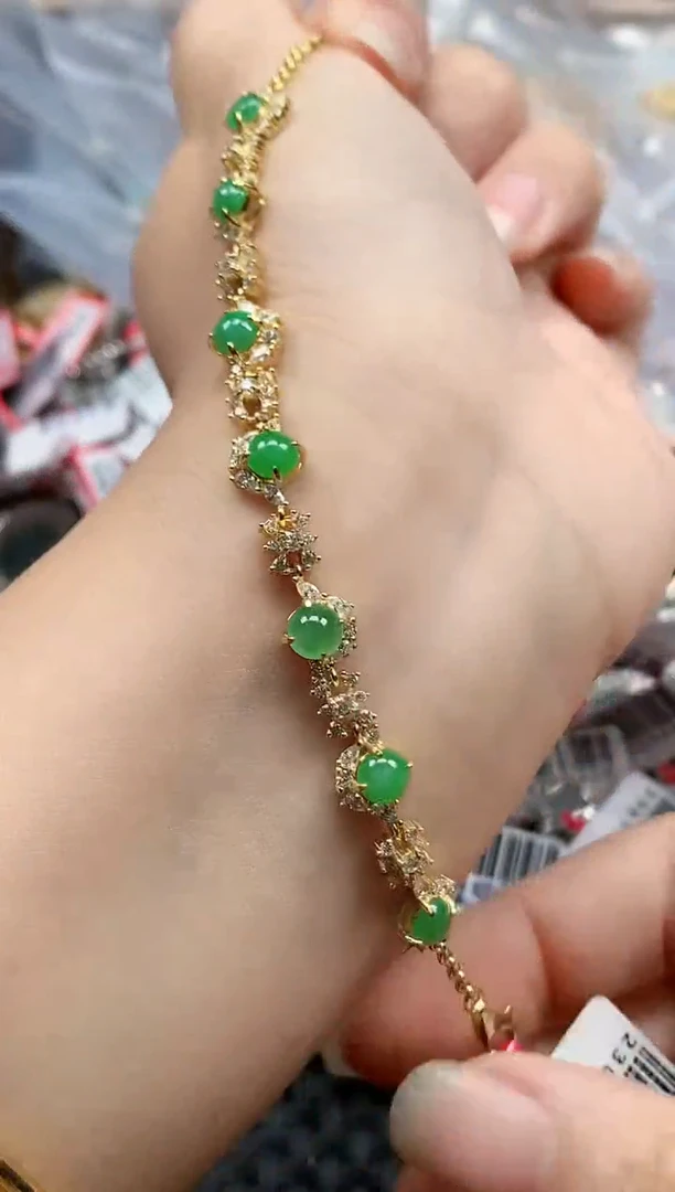 银S925镶嵌戒指翡翠天然A货缅甸翡翠