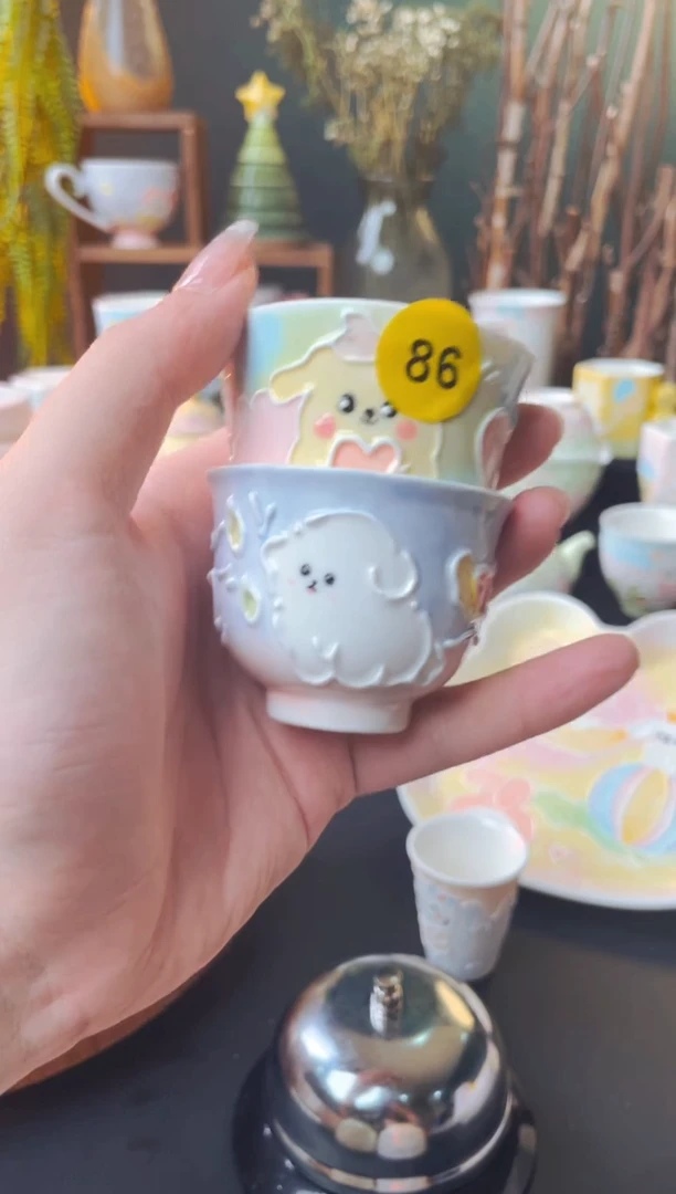 杯纯手绘立体釉陶瓷86