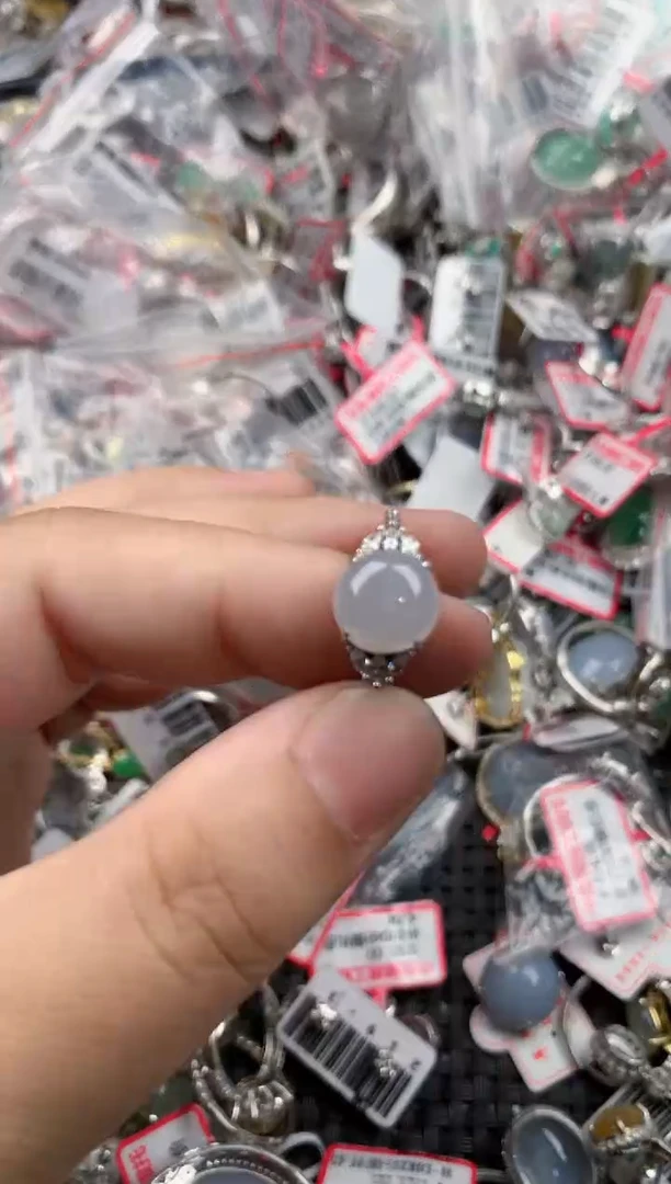 银S925镶嵌戒指翡翠555   4
