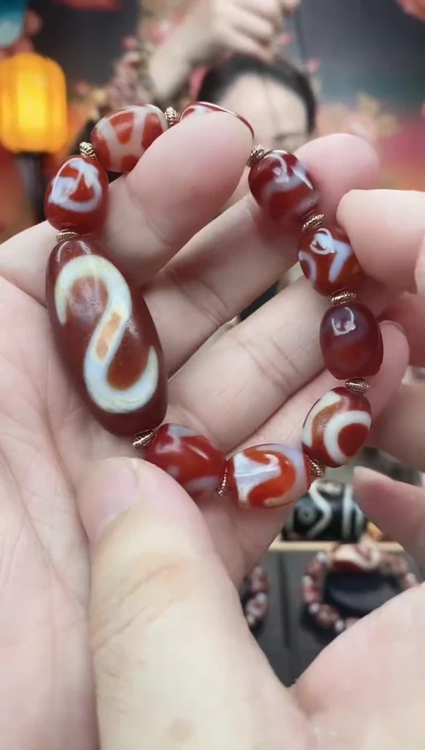 【闪购商品】玛瑙/玉髓手串未镶嵌玛瑙金钱钩手串