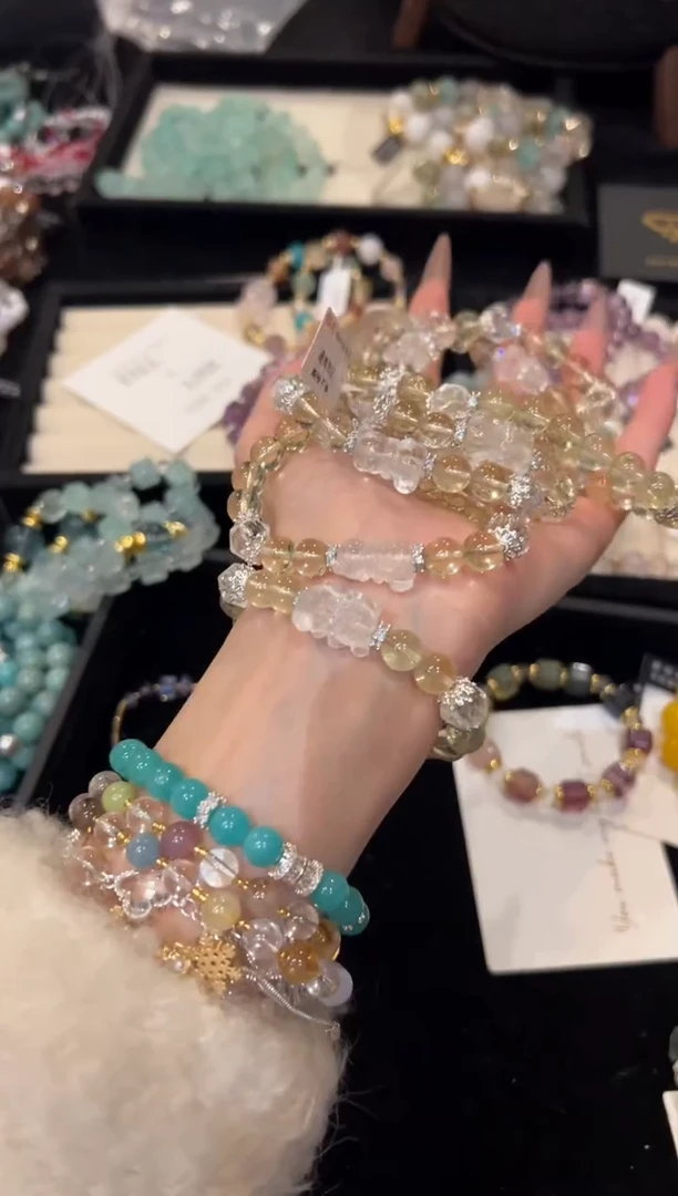 未镶嵌手链水晶s395 黄水设计款手串