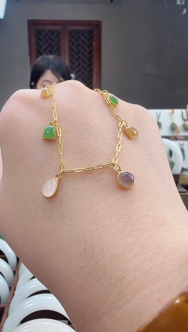 银S925镶嵌手链和田玉和田玉手链