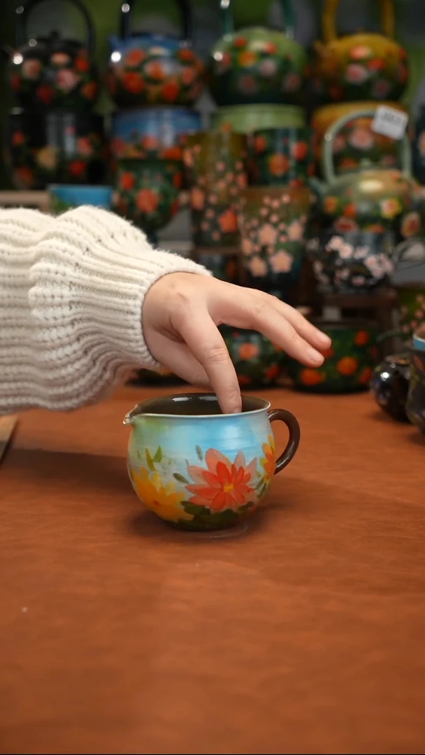 紫砂油画手绘釉下彩