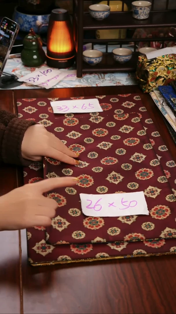 【琵琶宝相花双面】中国风干泡织锦茶席33*65