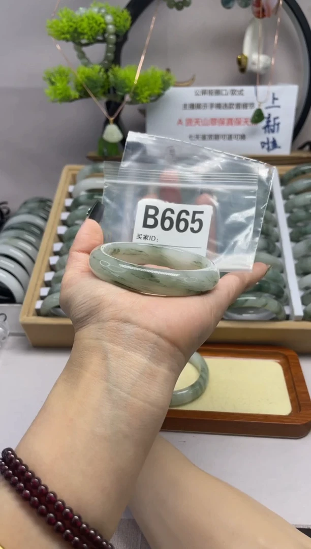 【闪购商品】石英质玉（天山翠）手镯未镶嵌b665