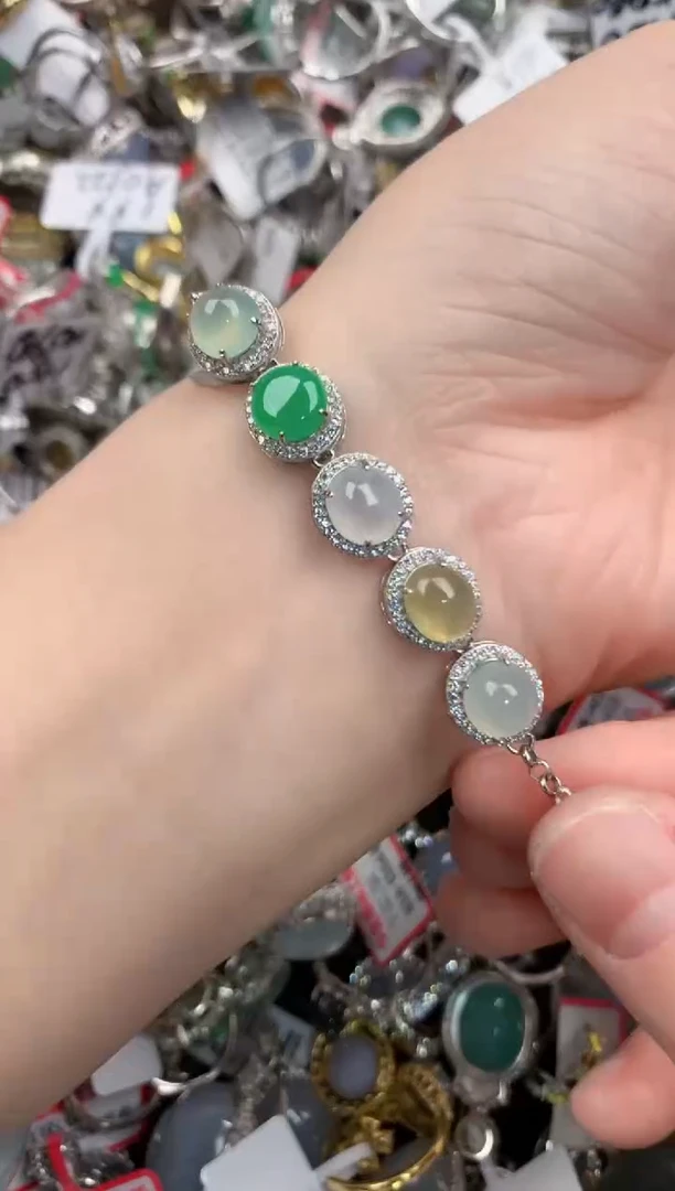 银S925镶嵌戒指翡翠444          1